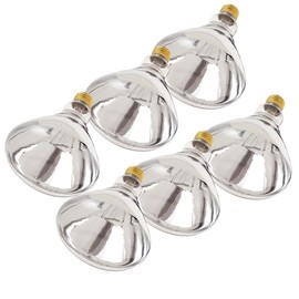 Satco S7012 BR40 Incandescent Heat Lamp Bulb, 375W, 120V, E26 Base, Clear Infrared, Dimmable, Shatterproof PFA, 5000H, 2700K, for Food Warmers, Bathrooms, Saunas, Industrial, Commercial Use (6 Pack)