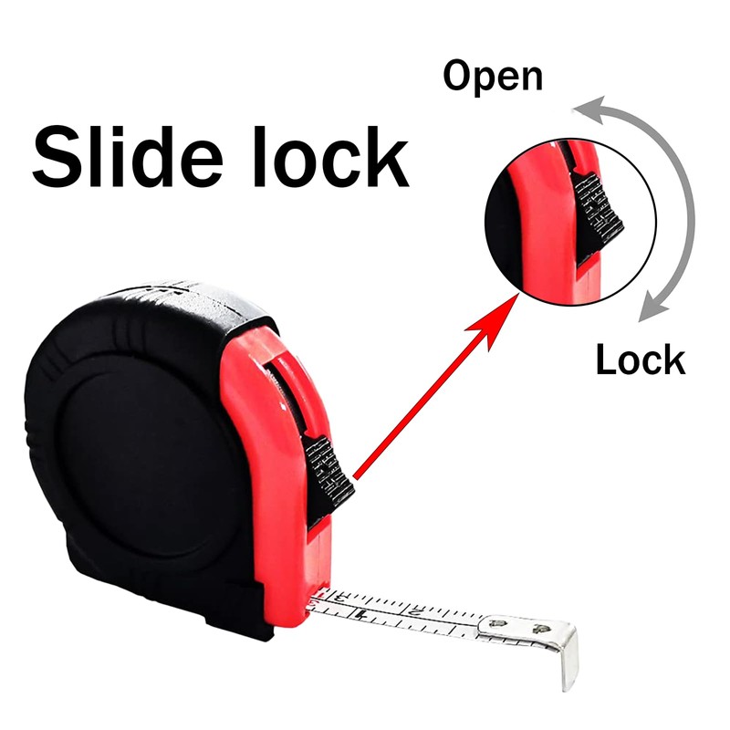 Kids Tape Measure 3ft/1m, Inch/Metric Tape Measure with Slide Lock,