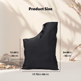 Leaf Vacuum Collection Bag, Leaf Vacuum Collection Bag for Electric, Black Collection Bag, Leaf Vacuum Bag with Zip for Garden