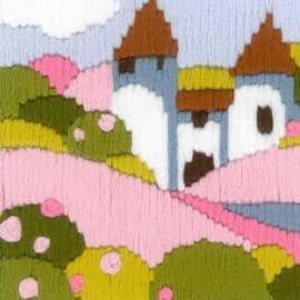 Riolis Pink Garden Longstitch Kit, Baumwolle, Multi-Color, 12 X 12 X 0,1 Cm