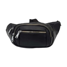 ProBytes (White) Faux Leather Bum Bag - Unisex Fashion Accessory, Waist Pouch, Money Bag, 4 Zipper Spacious Compartments, Waterproof, Buckle Strap, Travel, Holiday, Passport, Document, Clutch, Purse