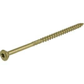 Power Pro - Tornillos de madera exteriores de primera calidad, #10 x 4 pulgadas, tornillos de cubierta multiusos para proyectos al aire última intervensión, broca T-25 de estrella incluida, bronce, 57