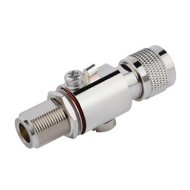 Gatuida Arrester Cable Protector Protector Arrestor Bulkhead N Arrestor Coax Arrestor Protection Accessory Nickel-Plated Brass Coaxial Male to Female