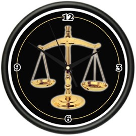 SignMission Scales of Justice Wall Clock Attorney Law Office Gift