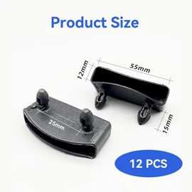 12Pcs Bed Slat Holders,55mm Plastic Wooden Bed Accessories Slats Holdering Headboard Brackets for Ottoman Small Single Double King Queen Size Beds Base Black Replacement Frame Cover Caps Kits Slatted