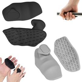 Techchii Gym Hand Grips Weight Lifting Gloves, 2 Pairs Rubber Gryp Training Workout Grips for Women Man, for Barbell Pad, Weight Lifting, Deadlift, Pull Up Grippers (Black, Gray)