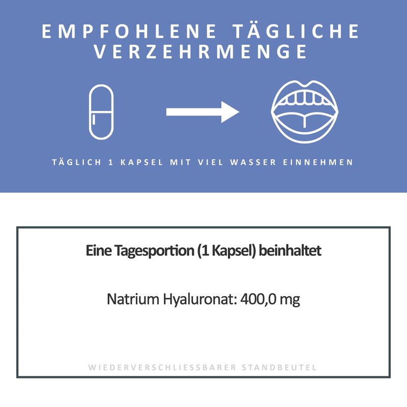 Hyaluronic Acid Capsules - High Dose with 400 mg 90