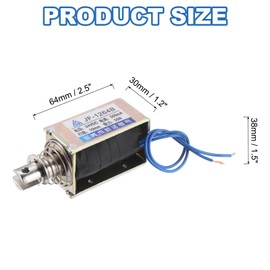MECCANIXITY DC 24V 0.5A Solenoid Electromagnet Push Pull Type 55N 10mm Stroke Solenoid Actuator Open Frame Linear Motion JF-1264B Magnet Solenoid