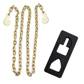 T Post Puller Plate with 47in Chain - Heavy-Duty Steel - Farm & Garden Equipment for Quick Removal of T Posts