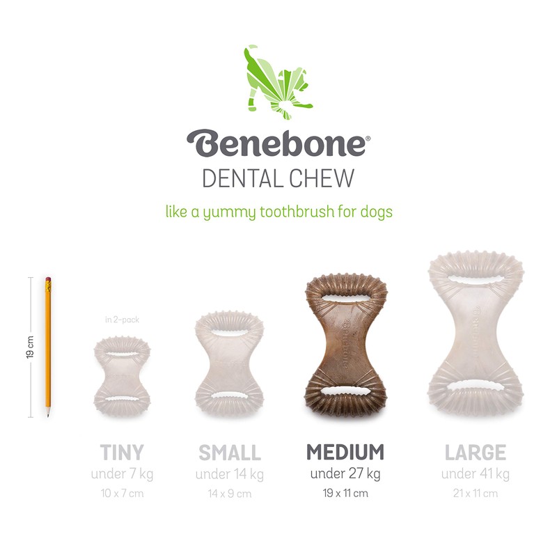 Benebone Dental Hundekauspielzeug für Aggressive Kauer, echtes Huhn, Größe M