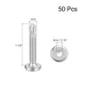 sourcing map 50Pcs Hex Socket Self Tapping Screws, #12 x