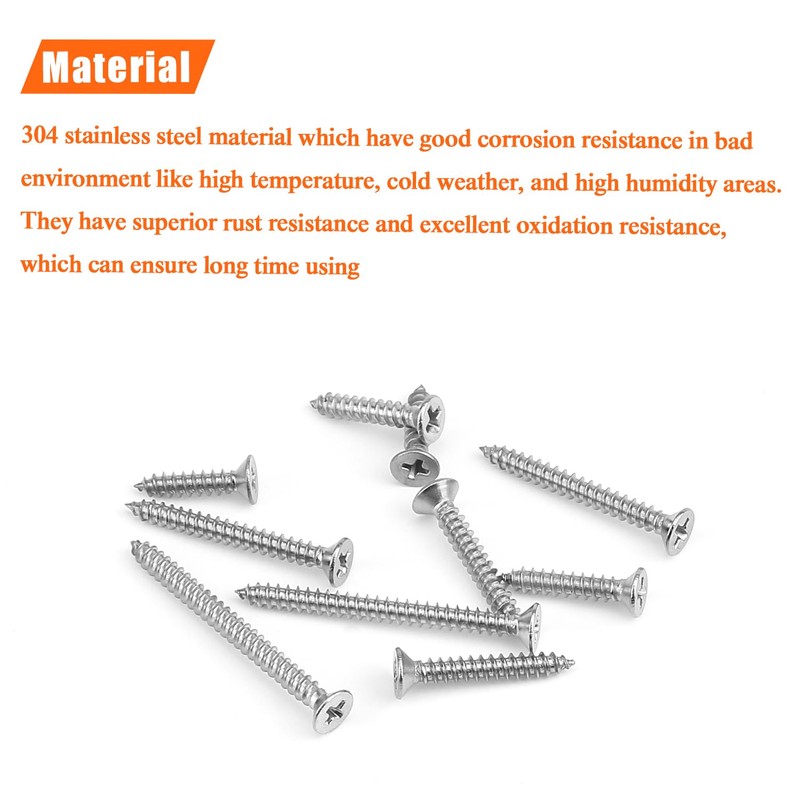 #4 x 1/2" 5/8" 3/4" 1" 1-1/4" Wood Screws Set,