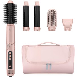 MESCOMB Professional Air Styling & Drying System - Powerful Hair Dryer Brush - Multi-Styler with Auto-Wrap Curlers, Paddle Brush, Oval Brush, Styling Concentrator, No Heat Damage, Portable Travel Case