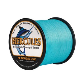 Hercules Super Cast 100M 109 Yards Braided Fishing Line 300 LB Test for Saltwater Freshwater PE Braid Fish Lines Superline 8 Strands - Blue, 300LB (136.1KG), 1.20MM