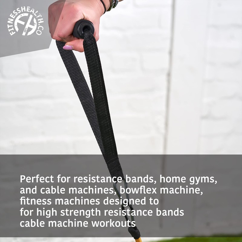 Fitness Health Pair Resistance Band Handles - Wide Grip Strap