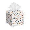 POIUBLE Leather Tissue Box Holder Terrazzo Tile Tissue Box Cover