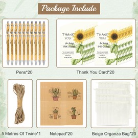 Topsky 20 Sets Thank You Gift For Colleagues - Employee Appreciation Gifts - Motivational Pens Sunflower Thank You Cards Small Business - Thank You Gifts For Women, Nursery Teacher, Nurses, Volunteer