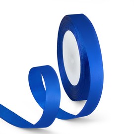 HimBen 5/8 Inch 25 Yards Satin Ribbon Royal Blue, Solid Color Fabric Ribbon for Gift Wrapping, Wedding, Polyester Gift Ribbon for Birthday Party Decoration, Craft, Hair, Floral, Sewing