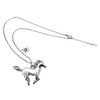BANCHELLE Horse Necklace Heart Initial Pendant Necklace Silver with Pouch