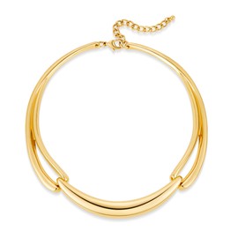 HUAYUNFANG Chunky Gold Choker Collar Necklace for Women Trendy Gold Statement Choker Necklace Adjustable Open Cuff Necklaces Jewelry