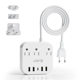 Unidapt Cruise Approved Power Strip, Non Surge, US to Europe Plug Adapter