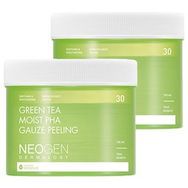 Neogen Green Tea Moist PHA Gauze Peeling Pad 190ml, 30 pads, 2 packs / 네오젠 그린티 모이스트 파하 거즈필링 패드 190ml, 30매입, 2개