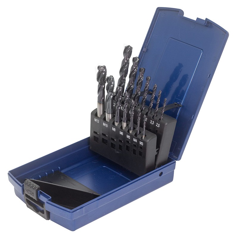 WSH-TOOLS TiAlN Machine Tap Set Blind Hole M3, M4, M5,