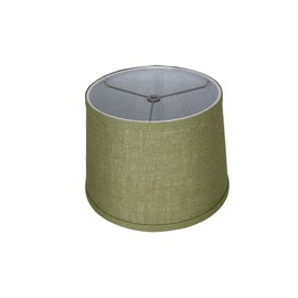 eTeckram French Drum Suede Lampshade, 10-inch by 12-inch by 8.5-inch, Spider Fitter (Burlap Khaki Green)
