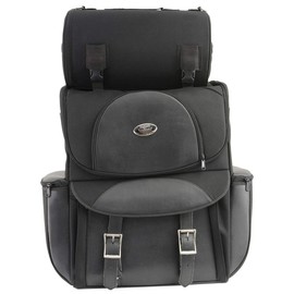 Milwaukee Leather SH605 Large Black Textile and PVC 2 Piece Touring Sissy Bar Motorcycle Bag - Large