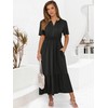 ANRABESS Women's Summer Short Sleeve Maxi Dress 2025 Casual V