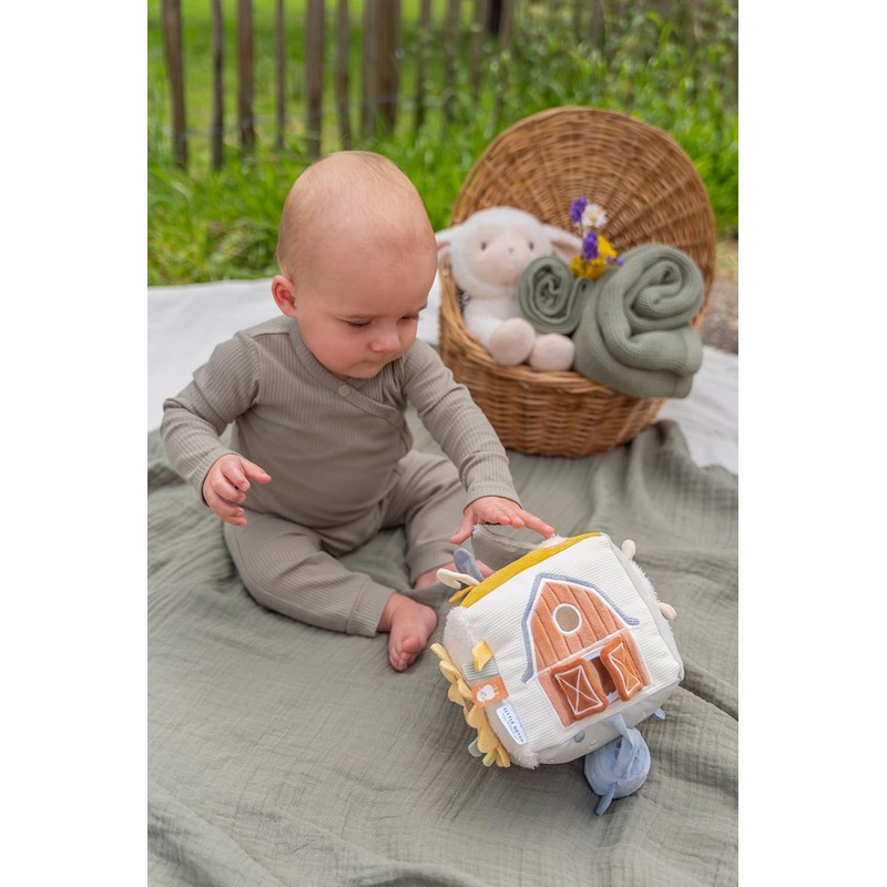 Little Dutch 8809 Fabric Activity Feeling Cube Farm - Little