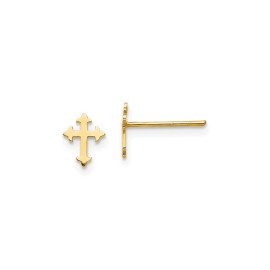 Jewelry Stores Network 14k Gold Cross Pendant Necklace Religious Jewelry for Men and Women Faith Charm