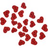 100Pcs 2 Holes Red Heart Button Red Love Heart Wooden