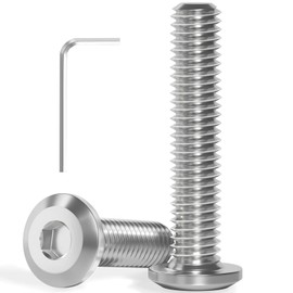 Wavanta M8 Bolts, M8 x 40mm Flat Head Hex Socket Cap Screws Bolts, Full Thread A2 304 Stainless Steel Screws with Hex Key, Ideal for Furniture Assembly/Machinery Repair Pack of 20