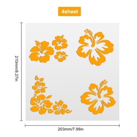 GORGECRAFT GORGECRAFT Hibiskus Blumen Auto Aufkleber Hawaiianische Aufkleber Gold Vinyl Automotive Au?endekoration Fr SUV Truck Motorrad Tren W?nde Laptop