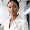 Fiklon Black White Rectangle Dangle Earrings for Women