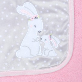 Gerber Baby Boys Girls and Neutral Newborn Infant Baby Toddler Nursery Soft Plush Blanket, Mommy & Me Bunny Grey, 30" x 40"
