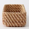 MUJI 37525702 Overlapping Rattan Rectangular Box, Half, Shallow, Width 10.2