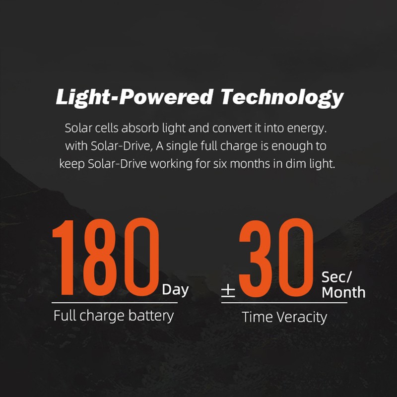 Men's Solar Powered Digital Watch 50M Waterproof Outdoor Sports Watch