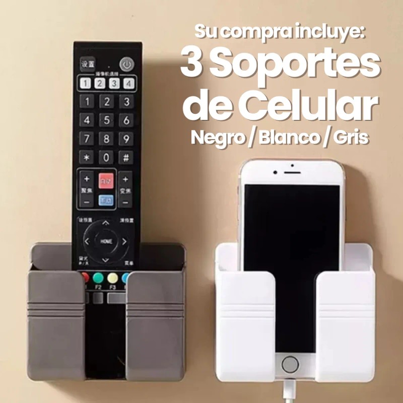 3 Piezas Soporte De Pared Para Celular Controles Remotos F