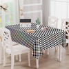 FALIZIFU 1 Pack Black and Iridescent Checkered Tablecloth Shiny Disposable