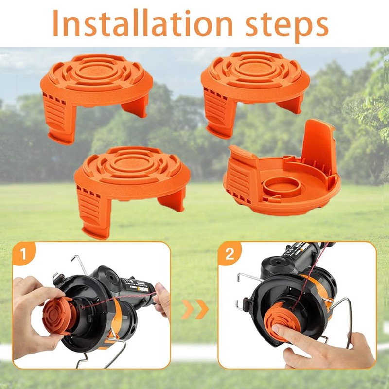 4 PCS Worx Trimmer Spool Cover WA0004/WA0010 Replacement - Durable