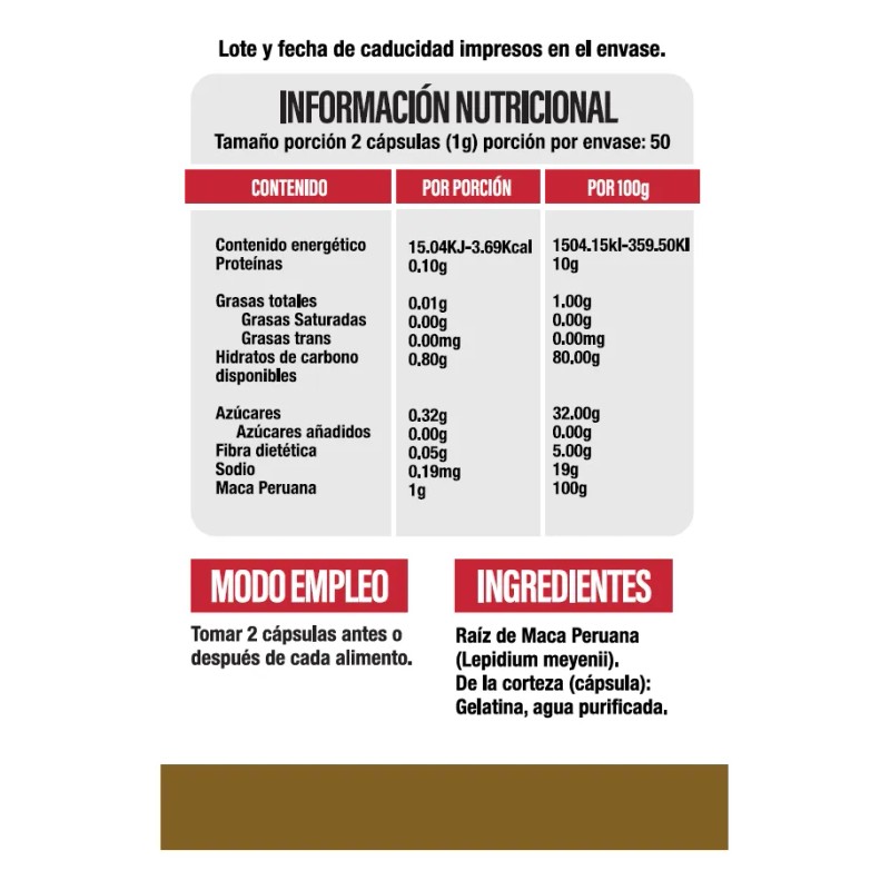 Superlabs Nutrition Maca Peruana 500mg 100 Capsulas Sfn