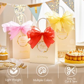 Gray Crystal Organza Fabric – 16" x 5 Yards Lightweight Sheer Tulle for Bows, Tutus, Table Runners, Gift Wrapping, Crafts & DIY Sewing (Folded Package)