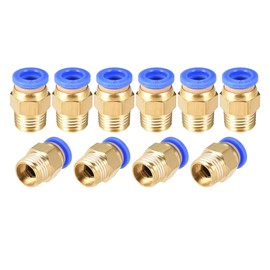 PC8-02 Push to Connect Fittings, 8mm Tube OD x 1/4” G Thread, Straight Pneumatic Quick Fitting Air Line Connector,One Touch Hose Connector,Pneumatic Air Straight Fitting 10Pcs