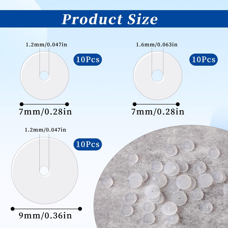 Giantree 30Pcs Clear Piercing Disc, Silicone Perforated Disc for Piercing