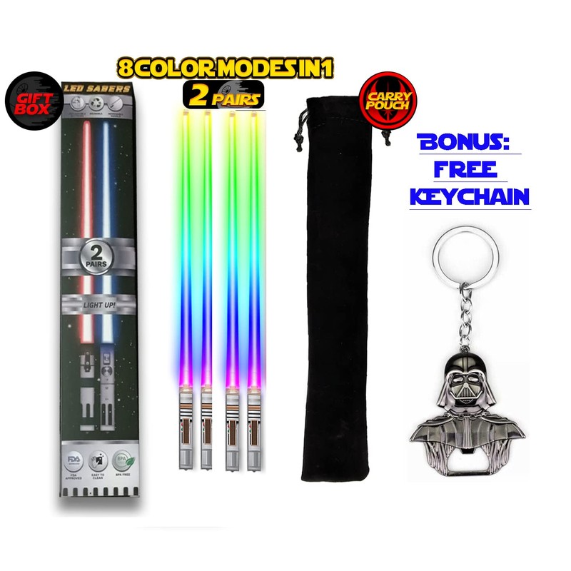 Lightsaber Chopsticks Light Up STAR WAR LED Reusable 9 Colors