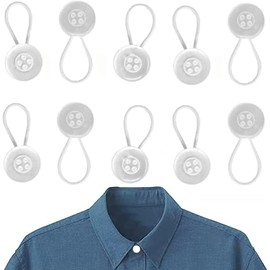 Elásticos prémium para camisa de vestido,extensores de cuello,Transparente Extensores de botones para camisas de vestir de hombre, Extensor de Botón de Cuello Elástico Ajustable Multifuncional