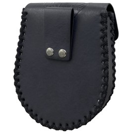 HiiFeuer Nordic Embossed Belt Bag, Retro Medieval Faux Leather Side Pocket, Portable Vintage Waist Bag for LARP Ren Faire, Odin Black