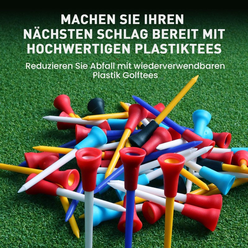 FINGER TEN Golf Tees Plastic Tee 50 Count 83 mm